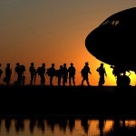soldiers board plane to meditate